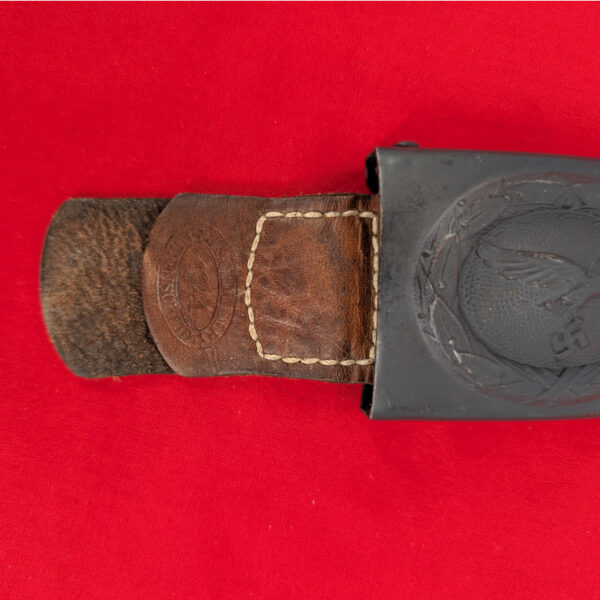 WWII German Luftwaffe Enlisted Buckle with Leather Tab 1941 Ludenscheid - Image 2