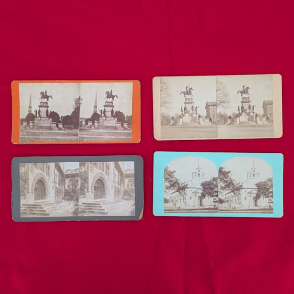Lot of 4 Stereo Viewer Cards Including George Washington Monument In Richmond Virginia