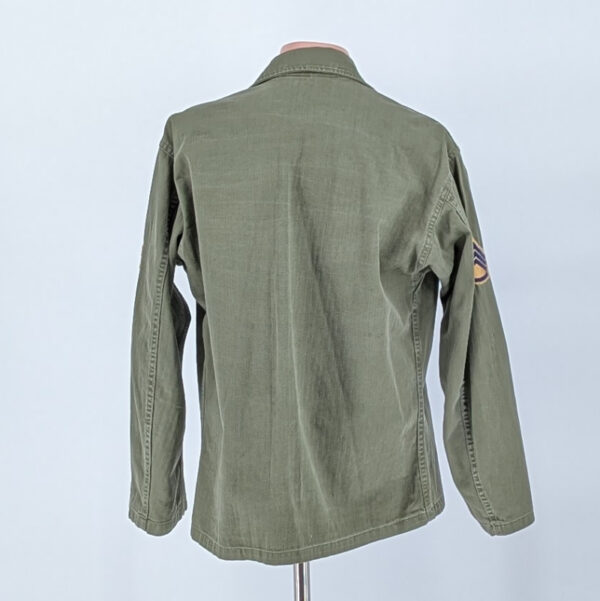 US Army Korean War Sergeant's HBT Fatigue Shirt with M-48 Chevrons - Image 2