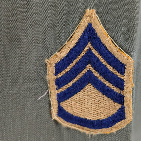US Army Korean War Sergeant's HBT Fatigue Shirt with M-48 Chevrons - Image 3