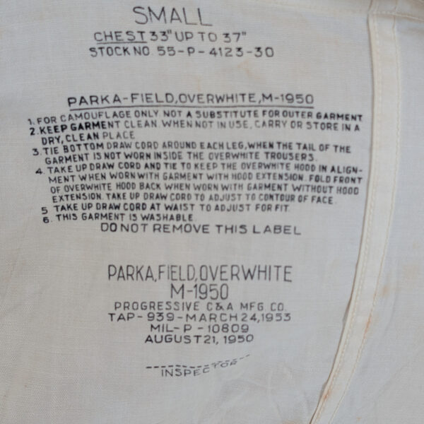 US Korean War White Camo Cover Smock - Image 4