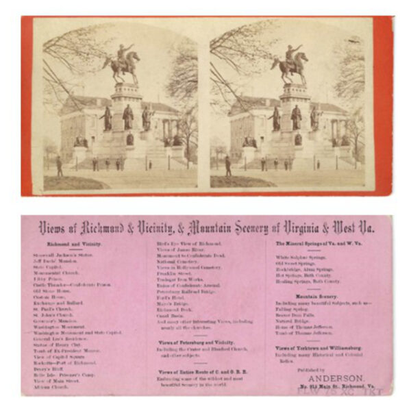 Original Stereo Viewer Card of the George Washington Monument in Richmond
