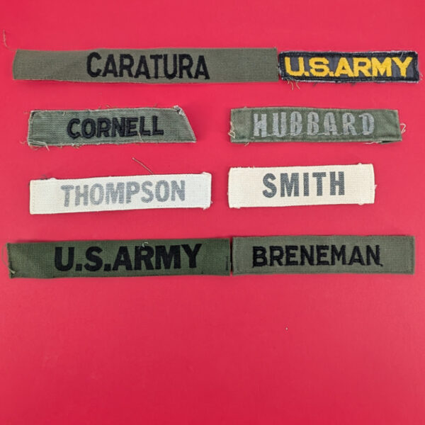 Lot of 8 Vietnam Name Tapes - Some Vietnamese Embroidered