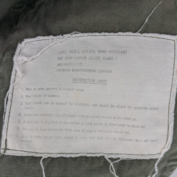 1969 Large Short Jungle Jacket with Vietnamese Made US Navy Tape - Image 5