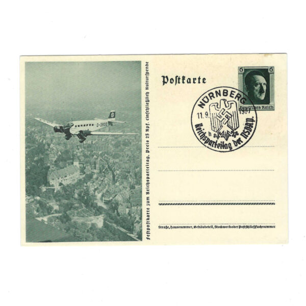 Postal Cover of Hitler's Personal Airplane for the Nuremberg Rally 1937