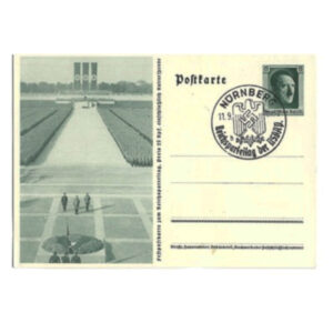 Postal Cover of Hitler, Himmler, Goring before SS Honor Guard at 1937 Nuremburg Rally