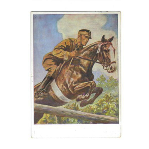 Color SA Equestrian Postcard Postmarked 1938