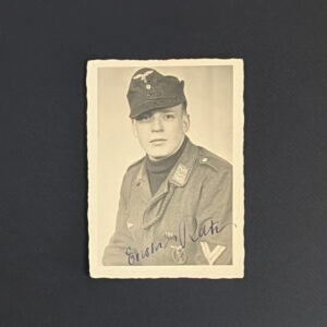 Luftwaffe Corporal with Flak Badge and Ribbons Signed RPPC