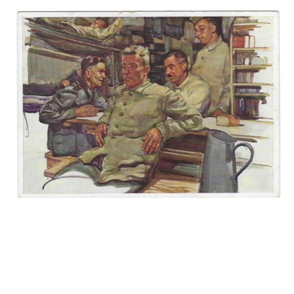 Old and Young Comrades - Color Army Postcard