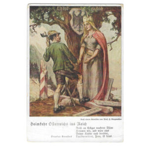 Germany - Austria Annexation Color Postcard 1938