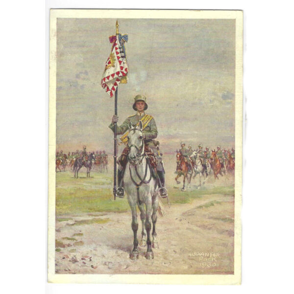 Late 1930's Austrian Army Color Postcard - Dragoon