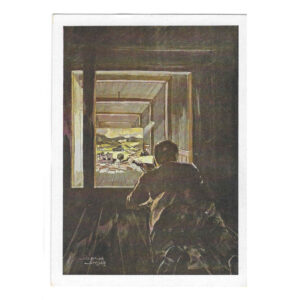 "Battle Shooting in the Basement" Color WWII German Postcard