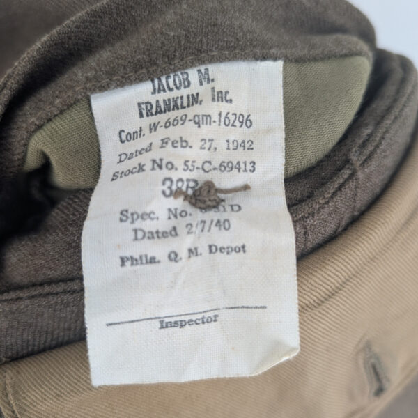 WWII 9th USAAF Four Pocket Dress Tunic with Laundry Number - Image 3