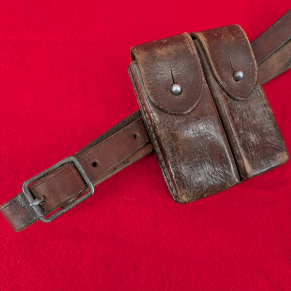 NVA / VC Chicom Supplied Leather Tokarev Leather Pistol Holster, Clip Pouch, and Cross Strap Set - Matching - Image 4