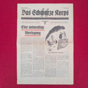WWII German SS Newspaper "Das Schwarze Korps" January 16, 1941