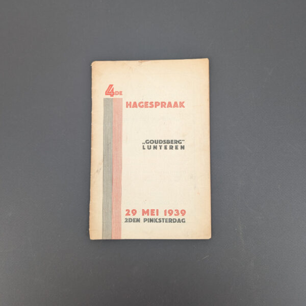 "4th Hagespraak in Goudsburg Lunteren" a Program for the Political Rally of the Dutch NSB 1939