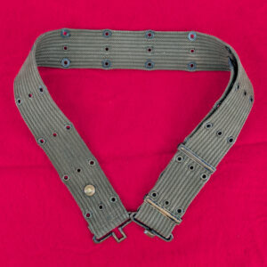 WWII Olive Drab Pistol Belt with Brass Fittings Nice Field Used Condition