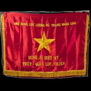 High Quality Hand Embroidered NVA Postwar Flag "Hero of the People's Armed Forces"